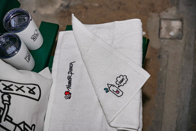 HUMOR PUNCH运动吸汗刺绣毛巾 搏击艺术元素重磅纯棉拳击散打泰拳