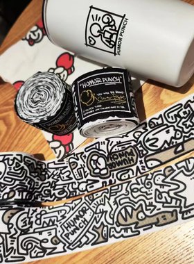 HUMOR PUNCH艺术涂鸦设计 拳击搏击缠手 绑带 缠带 泰拳散打格斗