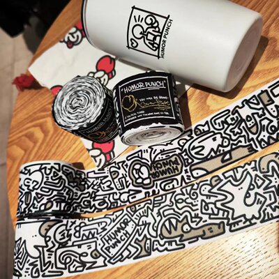 HUMOR PUNCH艺术涂鸦设计 拳击搏击缠手 绑带 缠带 泰拳散打格斗