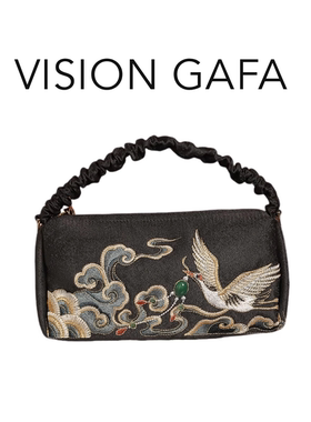 黑色绣花零钱包  古风旗袍宴会手拿包 皮质提手绣花单肩包现货