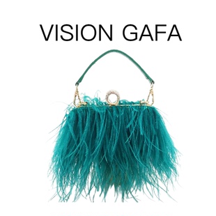 泰国潮牌时尚女包 进口鸵鸟毛包晚装包时尚单肩链条女包晚宴包