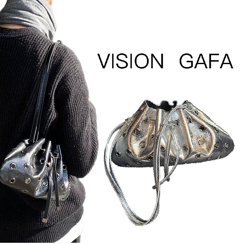 潮流欧美时尚铆钉镂空腋下女包简约百搭手提水桶包单肩托特束口包