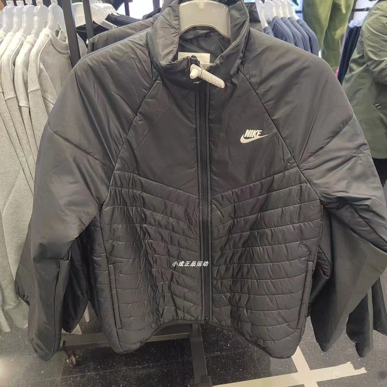 耐克男子立领薄款棉服夹克