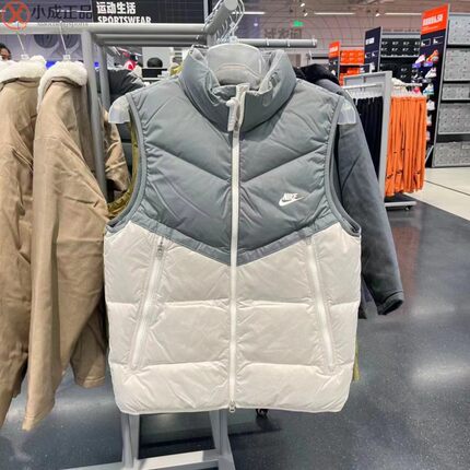 耐克Nike男女秋冬运动立领保暖羽绒背心马甲FB8184  DV1136-010