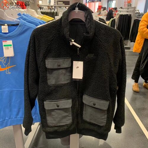 耐克男子羊羔绒双面立领外套