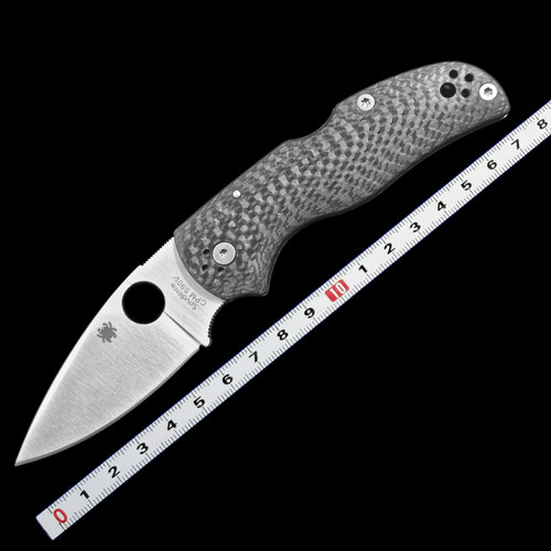 蜘蛛C41碳纤维柄户外折刀露营便携EDC水果刀工具刀