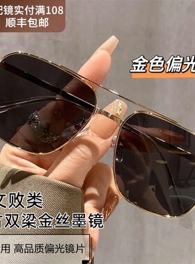 德国复古双梁偏光墨镜男