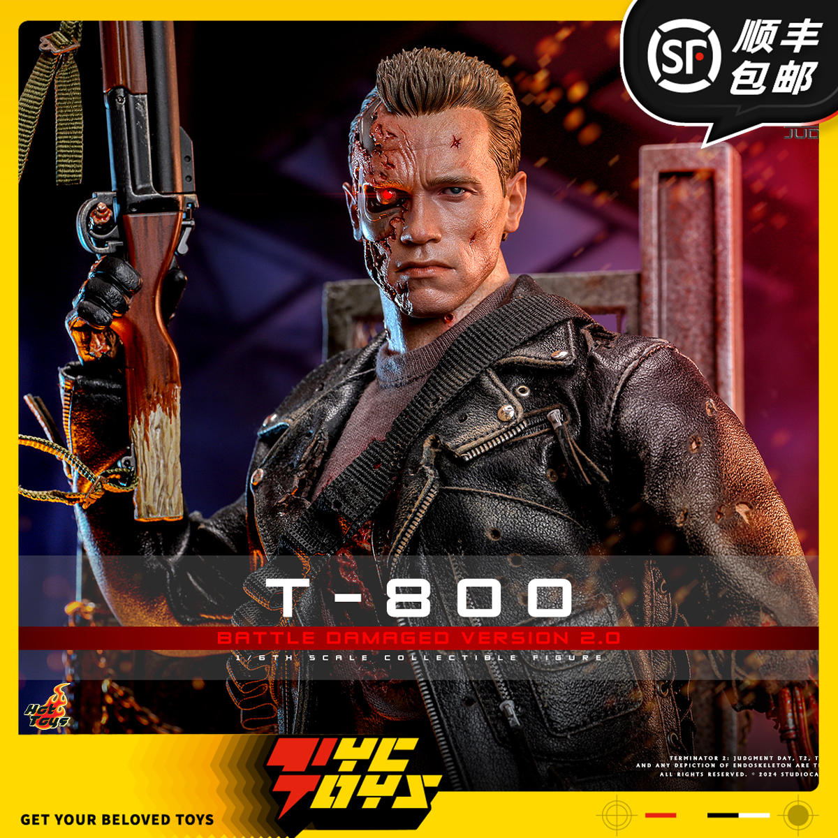 【TYCTOYS】现货 HOTTOYS HT终结者2审判日阿诺T800战损版DX46