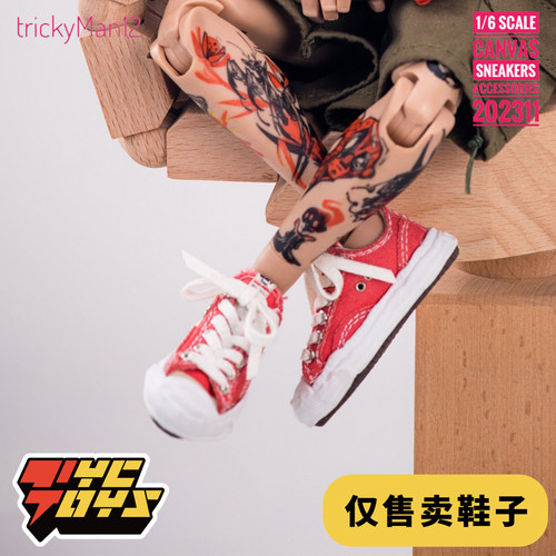 配件西瓜红帆布溶解鞋1/6