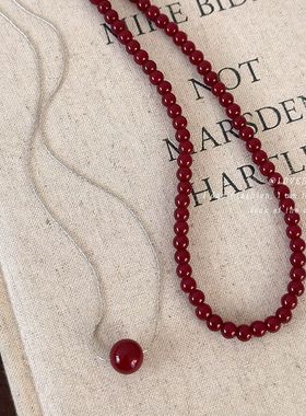 迷尚优品有机玻璃玻璃珠圆珠链女