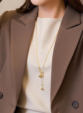 简约冷淡风葫芦抽拉锁骨链女款