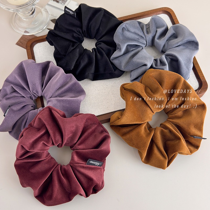 秋冬质感斜纹绒布大肠发圈