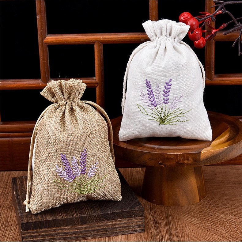 束口袋麻布袋定制黄麻棉麻包小袋子香料收纳除味包刺绣亚麻