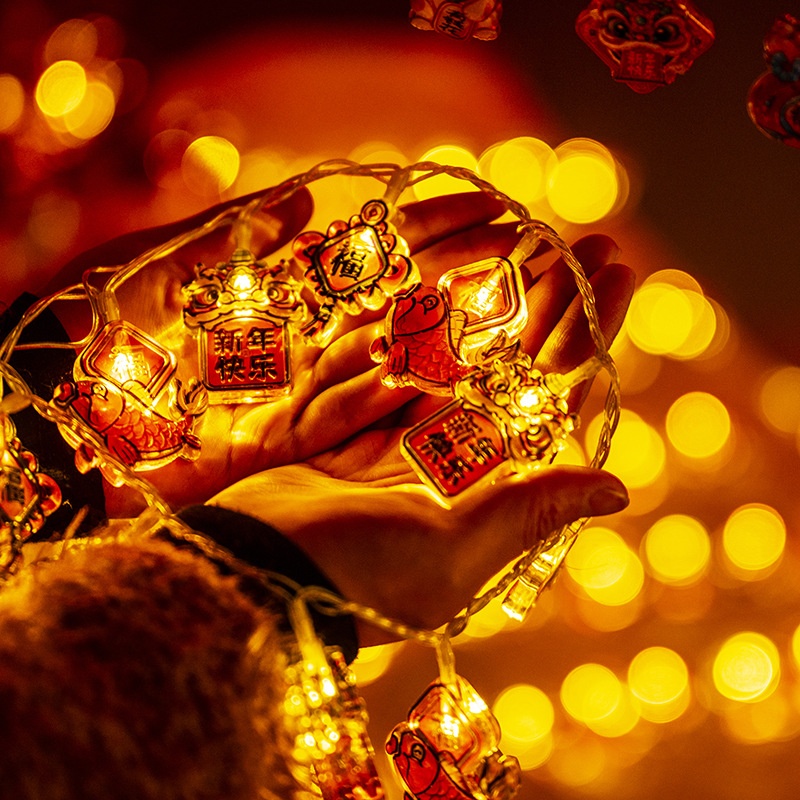 新年装饰2026春节过年气氛灯元旦灯笼小彩灯闪灯串灯饰马年氛围灯