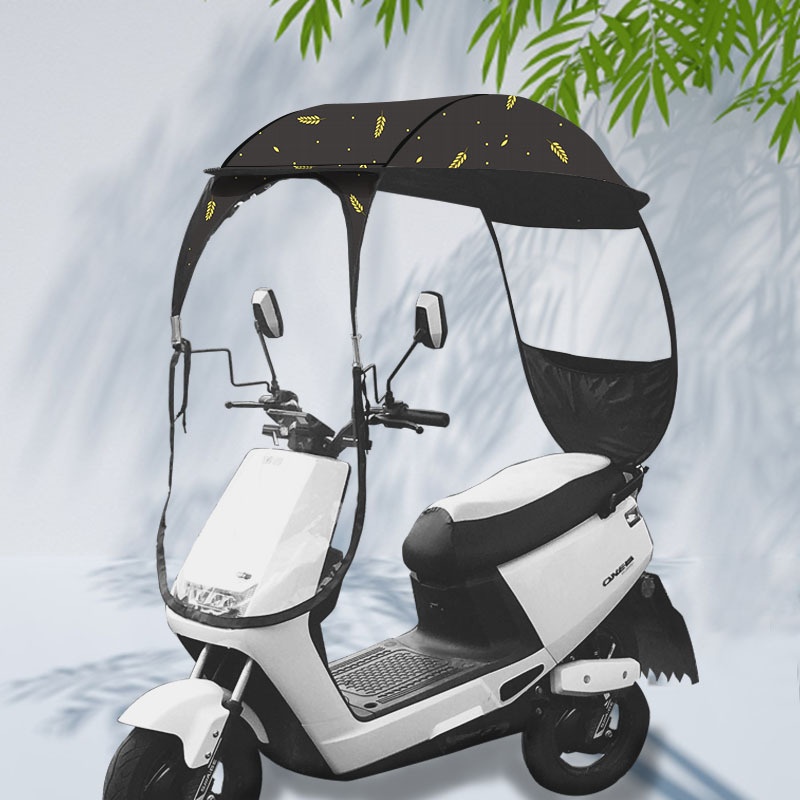 厂家电动车雨棚蓬新款加厚黑胶防晒挡风罩摩托车遮雨棚电车棚