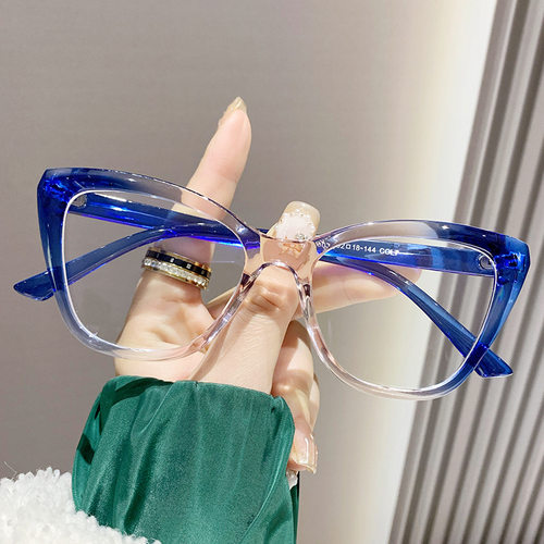 拼色眼镜框防蓝光全框PC女