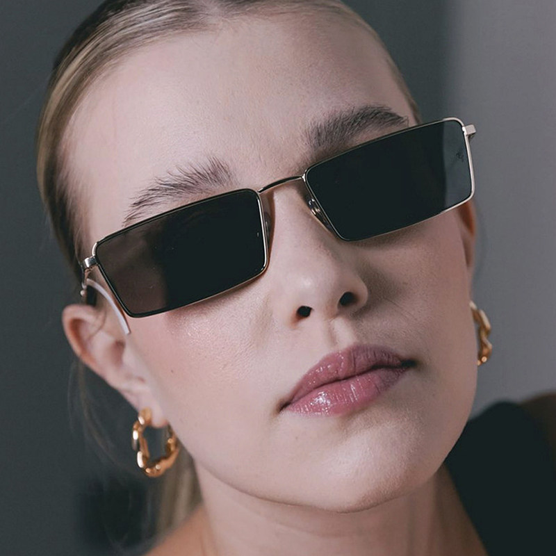 Metal sunglasses金属小框墨镜女士方形太阳眼镜遮阳复古太阳镜男