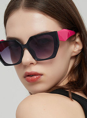 Polygonal Sunglasses多边形猫眼太阳镜女撞色不规则网红大框墨镜