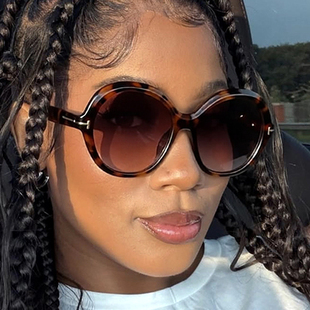 2026 Round sunglasses大框太阳眼镜女T字圆形太阳镜走秀ins墨镜