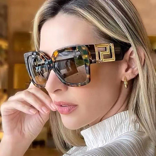 women men sunglasses欧美大框太阳镜女镂空方形走秀墨镜情侣眼镜