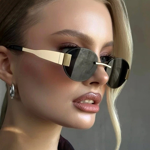 Frameless sunglasses无框切边太阳镜女金属太阳眼镜美式网红眼镜