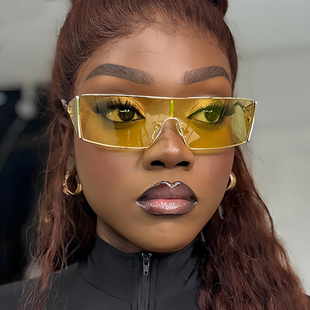 Metal sunglasses欧美Y2K辣妹墨镜女士金属太阳镜ins方框太阳眼镜