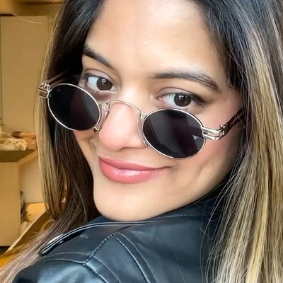 圆形太阳眼镜女小框金属墨镜嘻哈