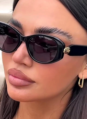 椭圆太阳镜女欧美复古太阳眼镜