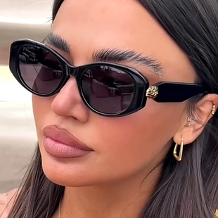 2025 Oval sunglasses椭圆太阳镜女欧美太阳眼镜金属甲壳虫墨镜男