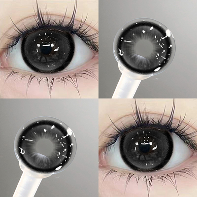 夏黑葡萄美瞳半年抛自然款黑色官方正品大美目黑学生WF隐形眼镜TN