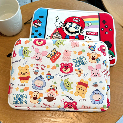 加厚海绵笔记本电脑包内胆包适用于苹果macbook air14pro可爱卡通ipad华为联想小新16英寸小米13帆布袋15.6
