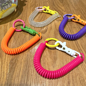 糖果色弹簧绳拉伸弹力绳子卡套挽手挂绳挂钥匙挂书包绑带门禁防丢