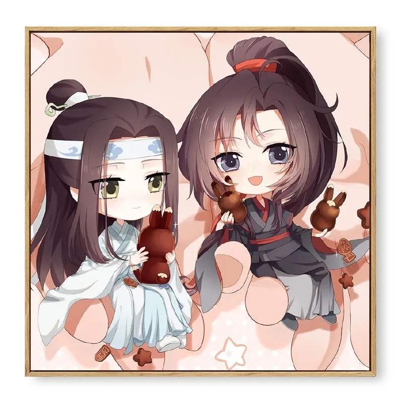 q版魔道祖师diy数字油画手工制作填色油彩动漫人物家居装饰挂画