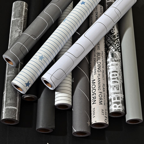 灰色自粘墙纸宿舍背景墙