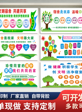 校园宿舍走廊自粘墙贴定制