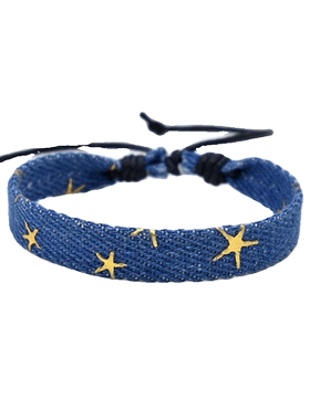 简约时尚牛仔布编织手链原创手工