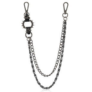 灵魂对撞SoulCollision新潮暗黑百搭尖刺朋克裤链牛仔裤配饰2025