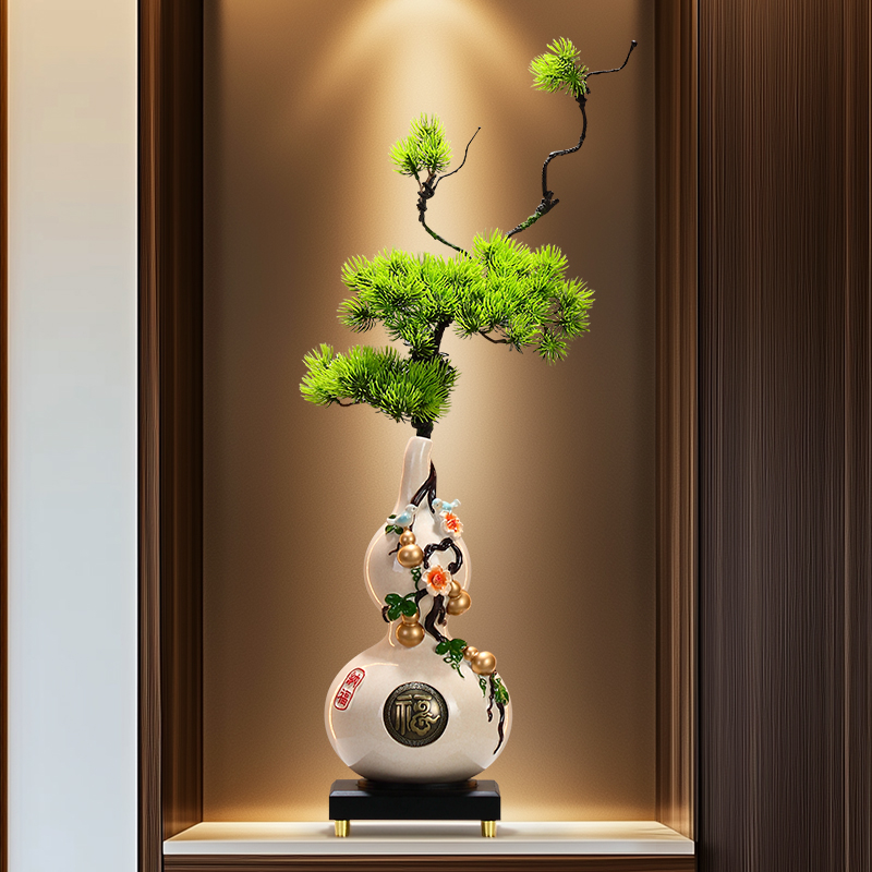 五福临门葫芦花瓶摆件招财客厅玄关电视柜装饰高级感乔迁开业礼物