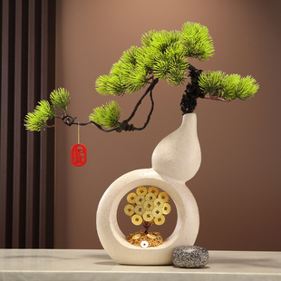 陶瓷葫芦花瓶摆件客厅插花高级感玄关电视柜招财装饰乔迁新居礼品