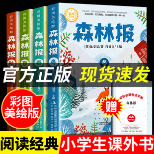 三四五六年级阅读必读课外书四年级上册比安基原著完整无删减故事书课本配套书目沈石溪狼王梦 森林报春夏秋冬全四册正版 彩图版