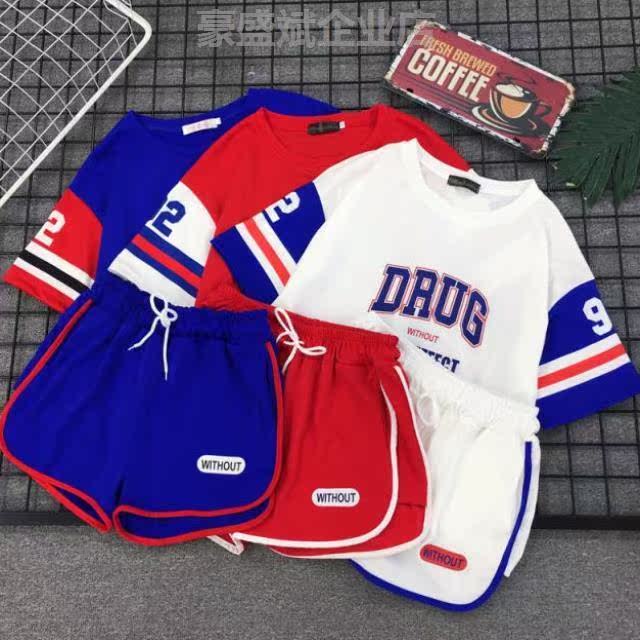 运动套装女夏宽松跑步大码两件套洋气韩版夏装中学生时尚少女新款|ruв категории Женская одежда, костюм/студенты школьную форму/обмундирования, досуг, спортивный костюм - от Buy2taobao.com для оказания профессиональной услуги покупки агента Taobao