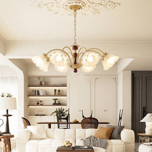 客厅卧室餐厅法式中古风木吊灯