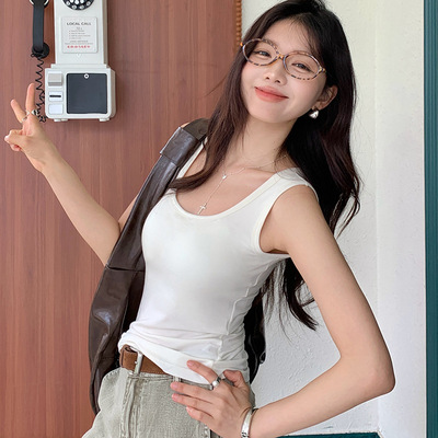 森岛秋冬修身吊带女新款带胸垫