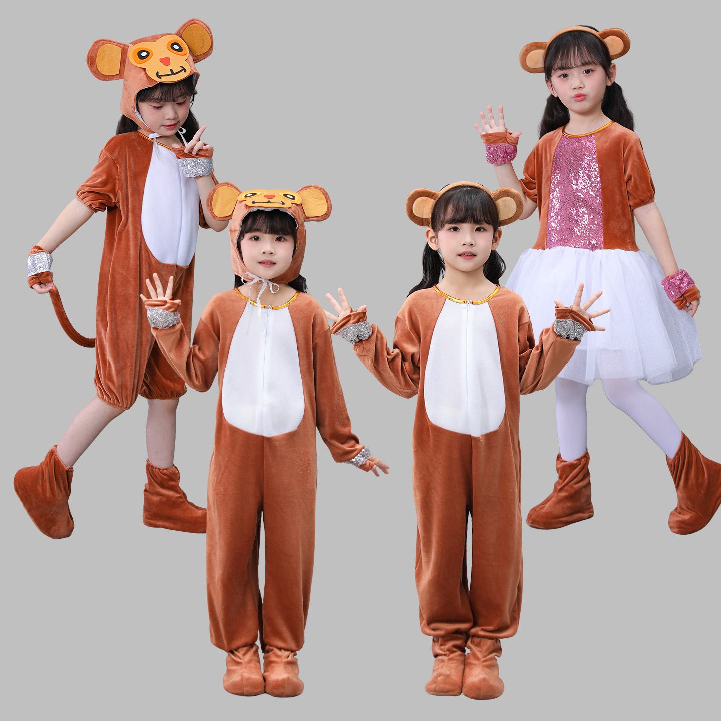 圣诞节猴子捞月亮演出服小动物服