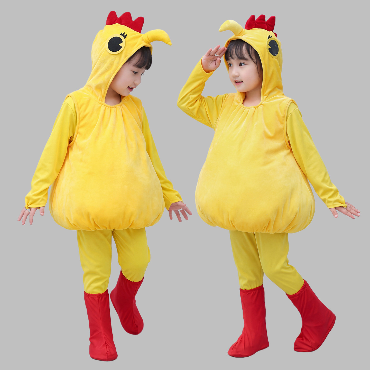 儿童小鸡演出服动物服幼儿小鸡舞蹈表演服卡通大公鸡舞台纱裙服装