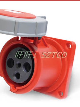 防水工业插头连接器AJ-4342/4442 63A125A 4芯暗装斜座SFN-4342