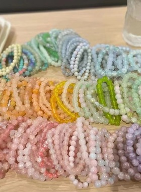 (素圈)1元一条混批小红书同款琉璃手链闺蜜盲盒高颜值ins摆摊古风