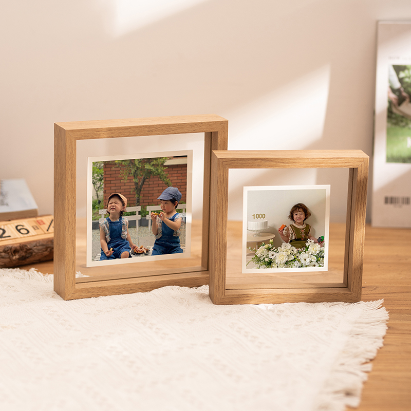 双面透明相框摆台6寸8书法字画摆件真玻璃拍立得展示架照片小画框