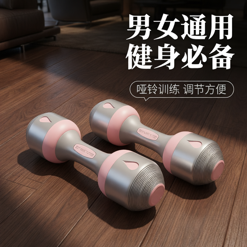 可调节哑铃女士家用健身器材一对练臂肌瘦手臂美背瑜伽杠铃小型