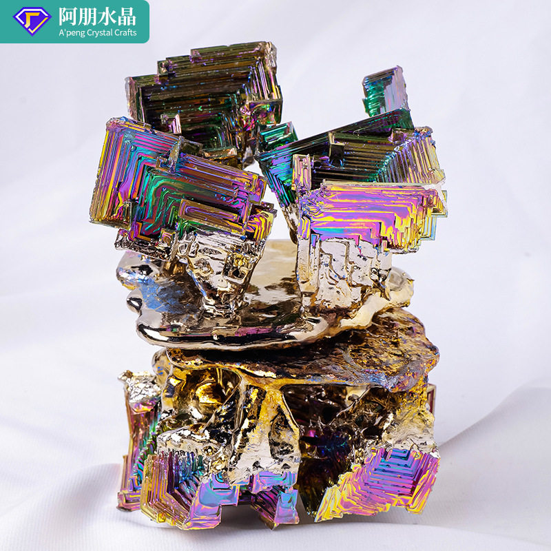 正品天然铋矿原石摆件 稀有金属彩虹矿石 不定形铋矿教学标本